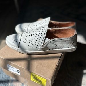 NWT White Laser Cut American Rag Slip On Sneakers